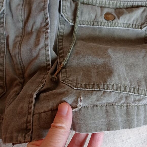 Billabong Military Field Jacket Small S Olive Green Cotton Lightweight Utility - Picture 9 of 9